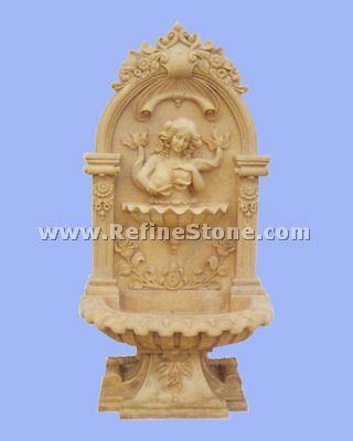 yellow marble wall fountain