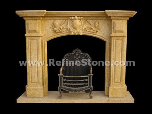 Golden fireplace