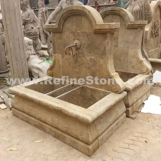 water fountain beige stone