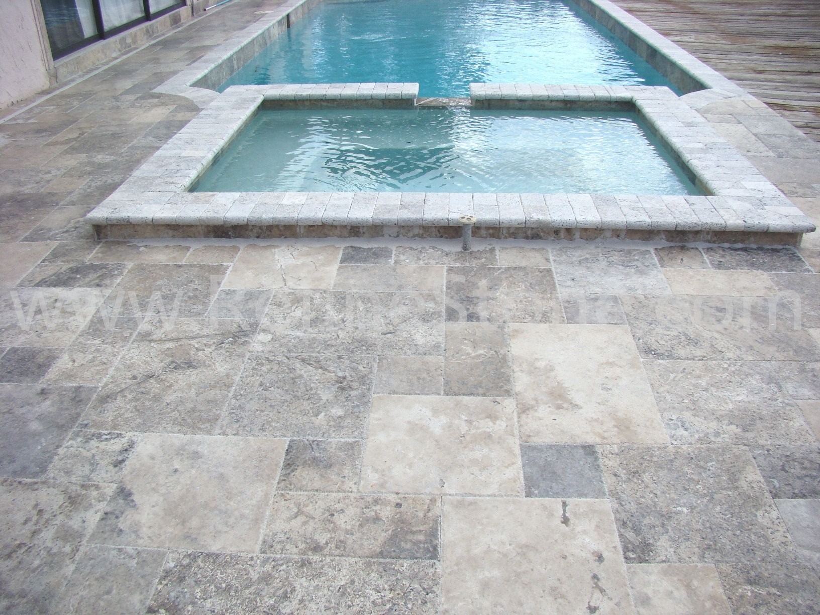 Silver grey travertine